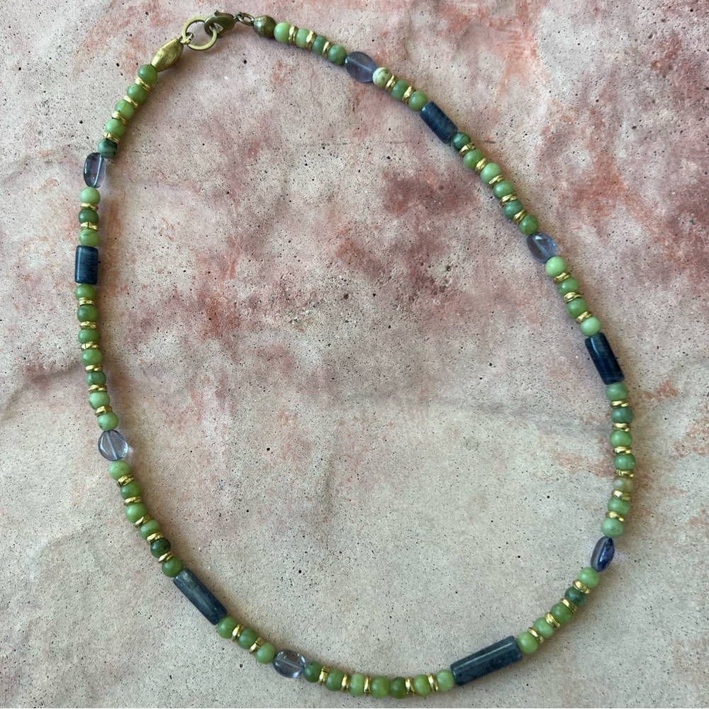 Handmade gemstone layering necklace